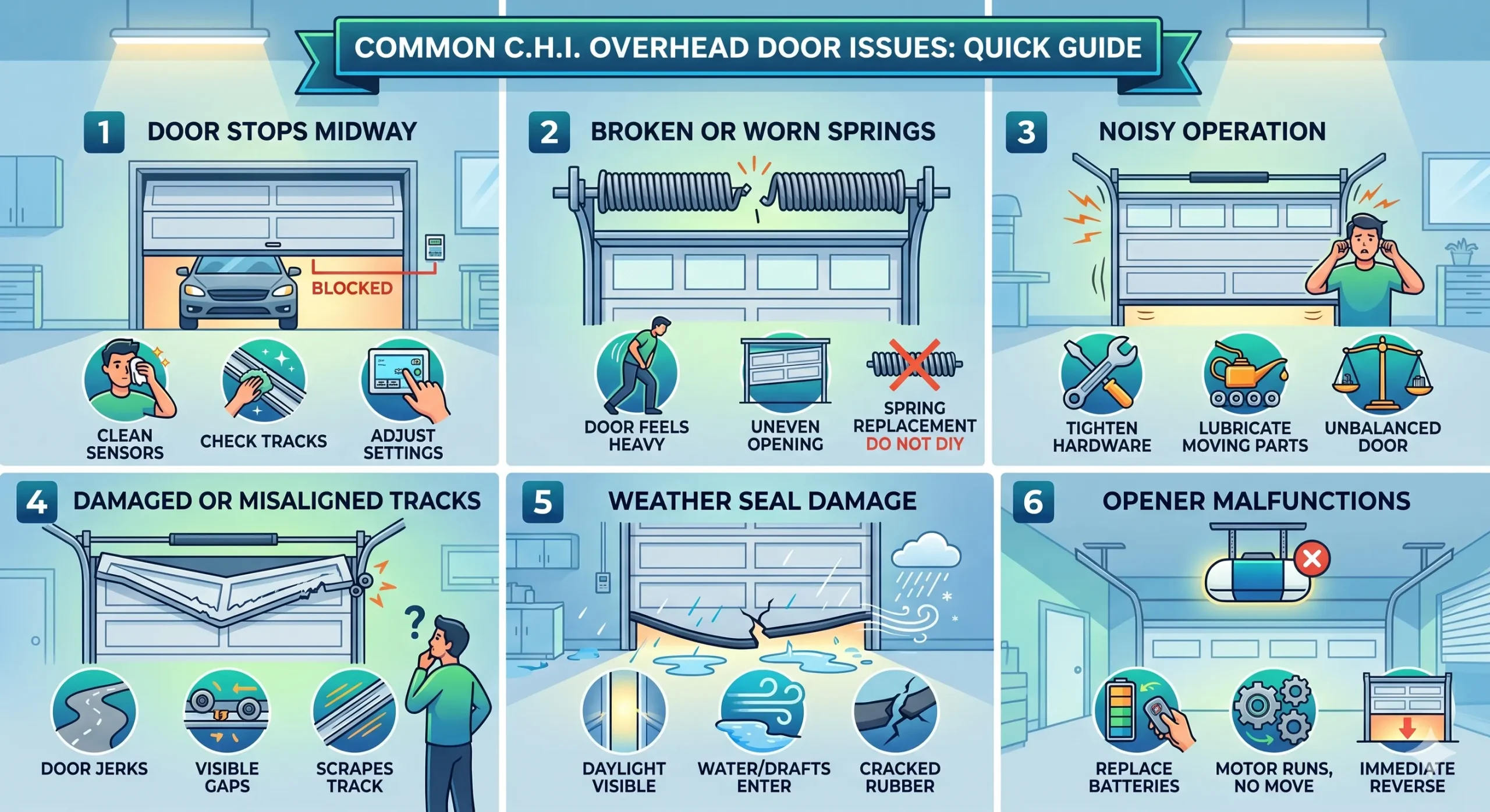 What Are the Most Common C.H.I. Overhead Doors Issues