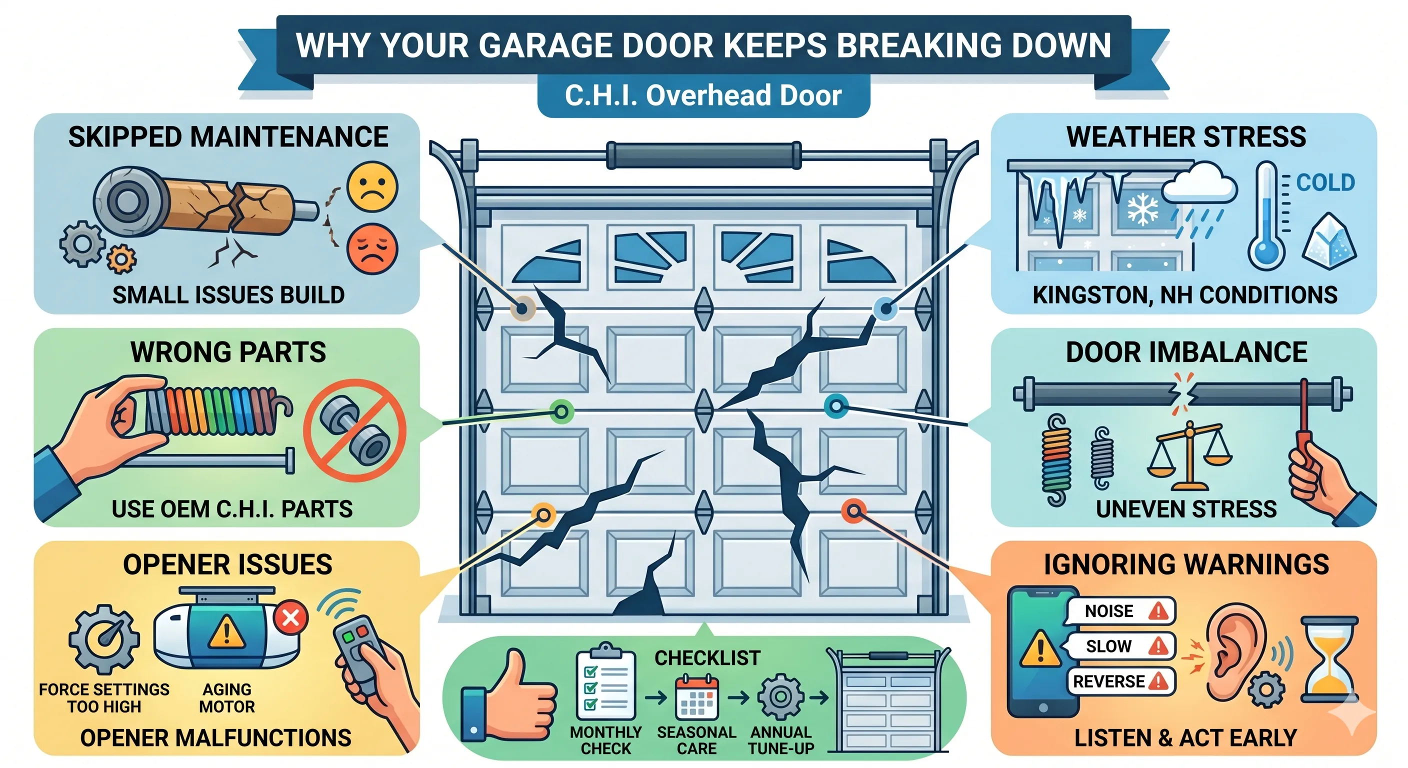 Why Your C.H.I. Overhead Door Keeps Breaking Down