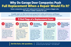 Why Do Garage Door Companies Push Full Replacement When a Repair Would Fix It? 5 Red Flags of a Replacement Scam